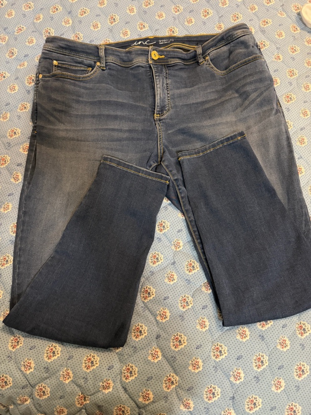 Jeans INC International Concepts Women's Straight Leg  - Dark Blue 20 W